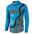Custom Adelaide Strikers Button Sweatshirt Indigenous Art - Grunge Style
