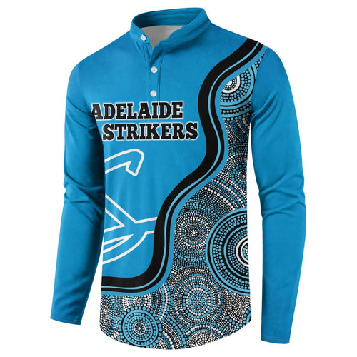 Custom Adelaide Strikers Button Sweatshirt Indigenous Art - Grunge Style
