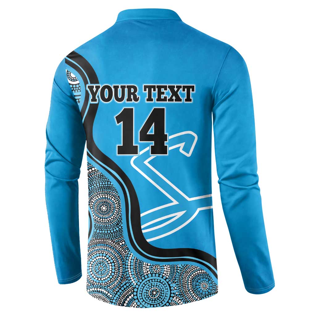 Custom Adelaide Strikers Button Sweatshirt Indigenous Art - Grunge Style