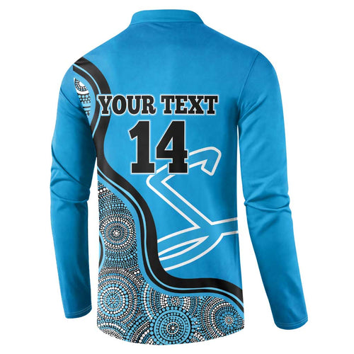 Custom Adelaide Strikers Button Sweatshirt Indigenous Art - Grunge Style