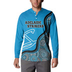 Custom Adelaide Strikers Button Sweatshirt Indigenous Art - Grunge Style