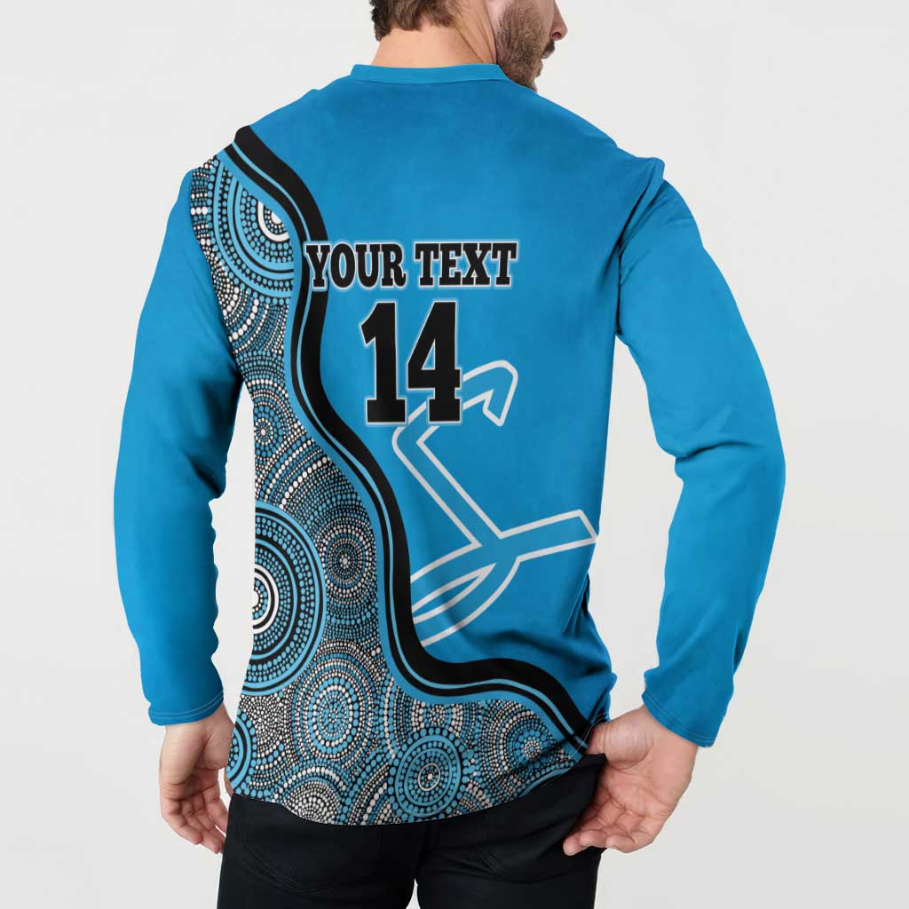 Custom Adelaide Strikers Button Sweatshirt Indigenous Art - Grunge Style