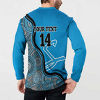 Custom Adelaide Strikers Button Sweatshirt Indigenous Art - Grunge Style