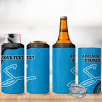 Custom Adelaide Strikers 4 in 1 Can Cooler Tumbler Indigenous Art - Grunge Style