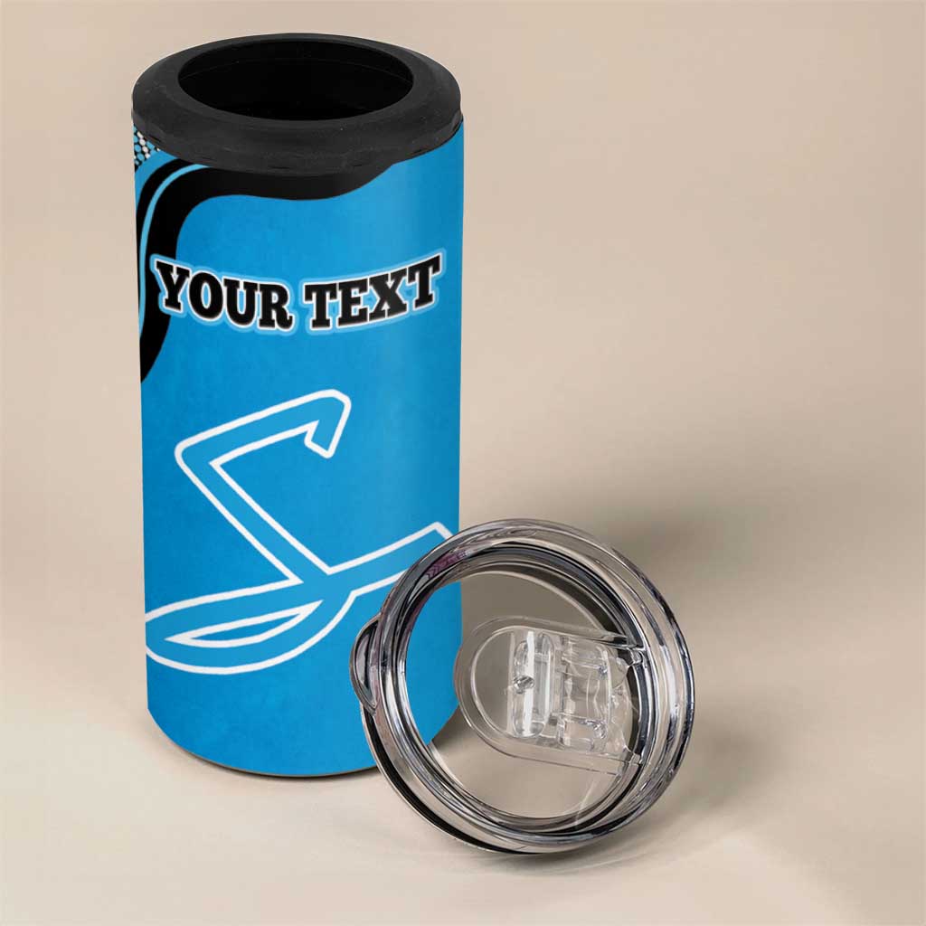 Custom Adelaide Strikers 4 in 1 Can Cooler Tumbler Indigenous Art - Grunge Style