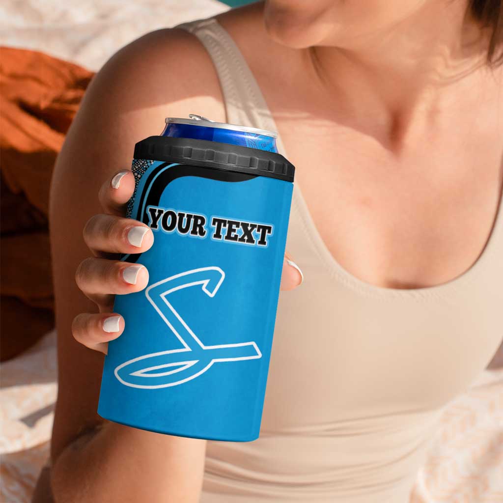 Custom Adelaide Strikers 4 in 1 Can Cooler Tumbler Indigenous Art - Grunge Style