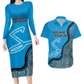 Custom Adelaide Strikers Couples Matching Long Sleeve Bodycon Dress and Hawaiian Shirt Indigenous Art - Grunge Style