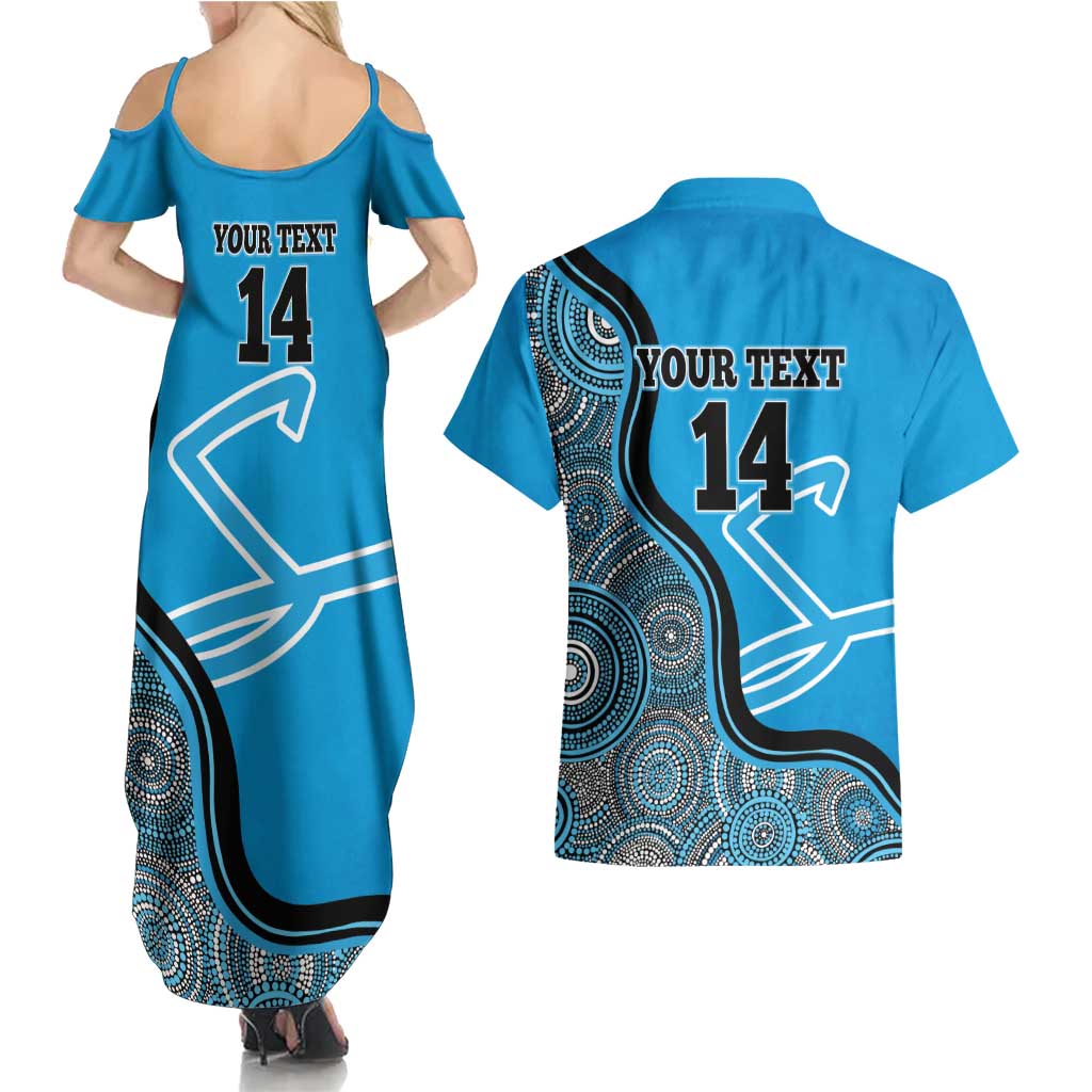 Custom Adelaide Strikers Couples Matching Summer Maxi Dress and Hawaiian Shirt Indigenous Art - Grunge Style