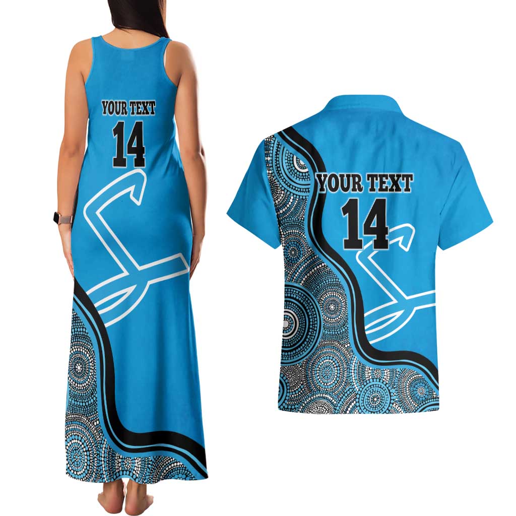 Custom Adelaide Strikers Couples Matching Tank Maxi Dress and Hawaiian Shirt Indigenous Art - Grunge Style