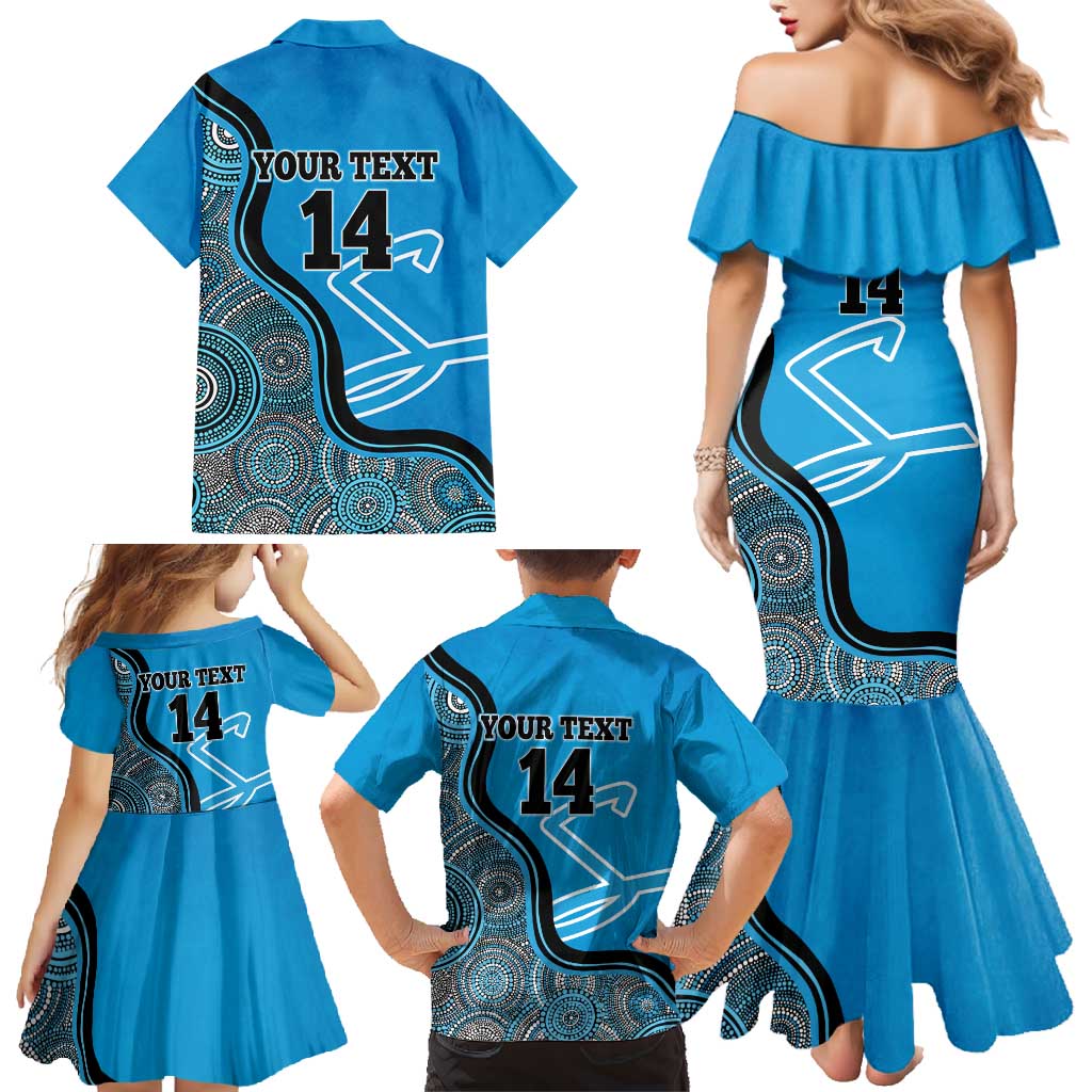 Custom Adelaide Strikers Family Matching Mermaid Dress and Hawaiian Shirt Indigenous Art - Grunge Style