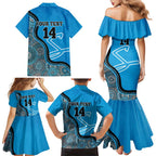 Custom Adelaide Strikers Family Matching Mermaid Dress and Hawaiian Shirt Indigenous Art - Grunge Style