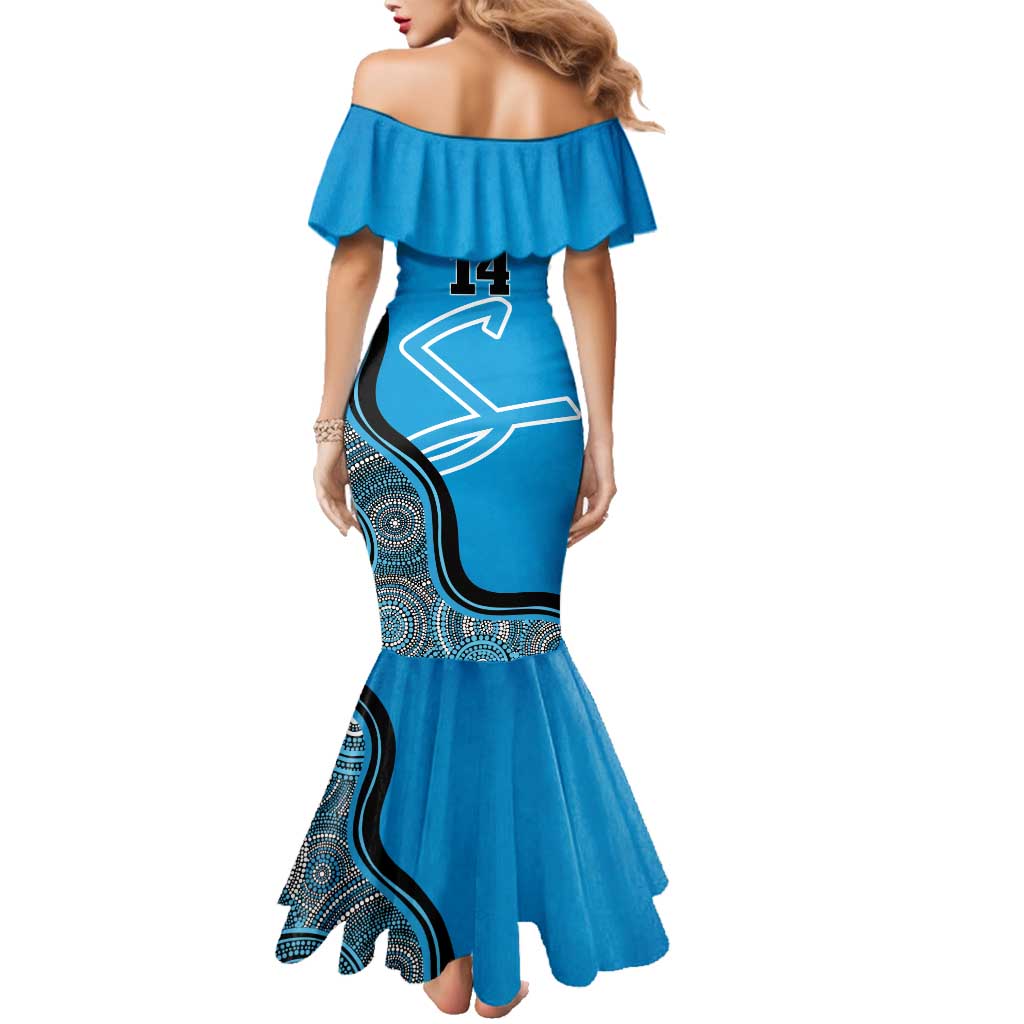 Custom Adelaide Strikers Family Matching Mermaid Dress and Hawaiian Shirt Indigenous Art - Grunge Style