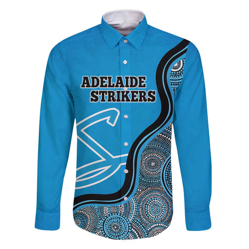 Custom Adelaide Strikers Family Matching Off The Shoulder Long Sleeve Dress and Hawaiian Shirt Indigenous Art - Grunge Style