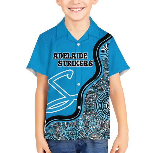 Custom Adelaide Strikers Family Matching Off The Shoulder Long Sleeve Dress and Hawaiian Shirt Indigenous Art - Grunge Style