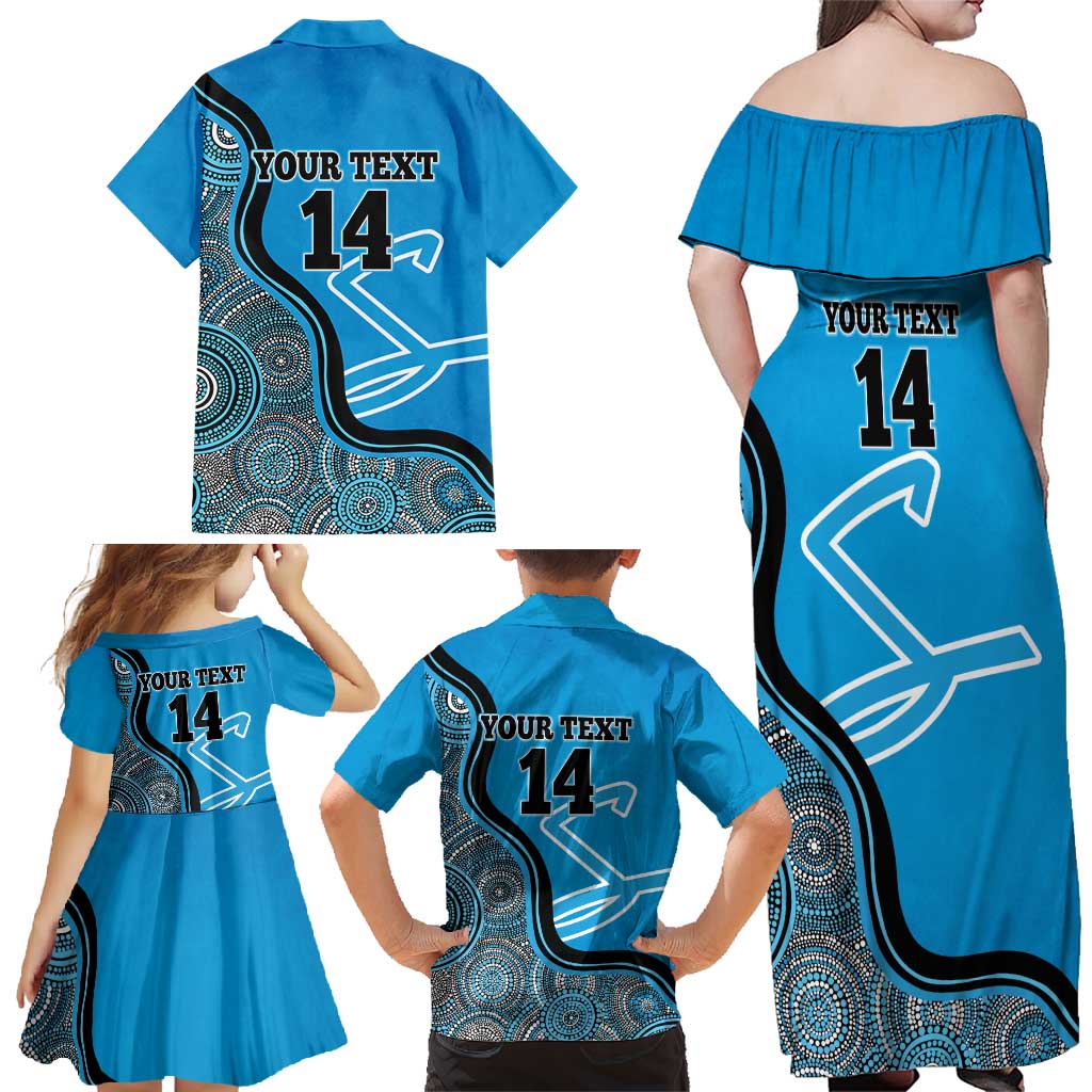 Custom Adelaide Strikers Family Matching Off Shoulder Maxi Dress and Hawaiian Shirt Indigenous Art - Grunge Style