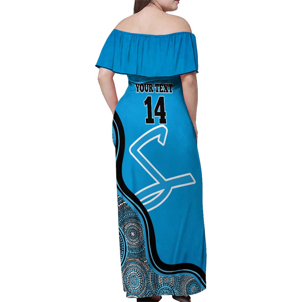 Custom Adelaide Strikers Family Matching Off Shoulder Maxi Dress and Hawaiian Shirt Indigenous Art - Grunge Style