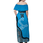 Custom Adelaide Strikers Family Matching Off Shoulder Maxi Dress and Hawaiian Shirt Indigenous Art - Grunge Style