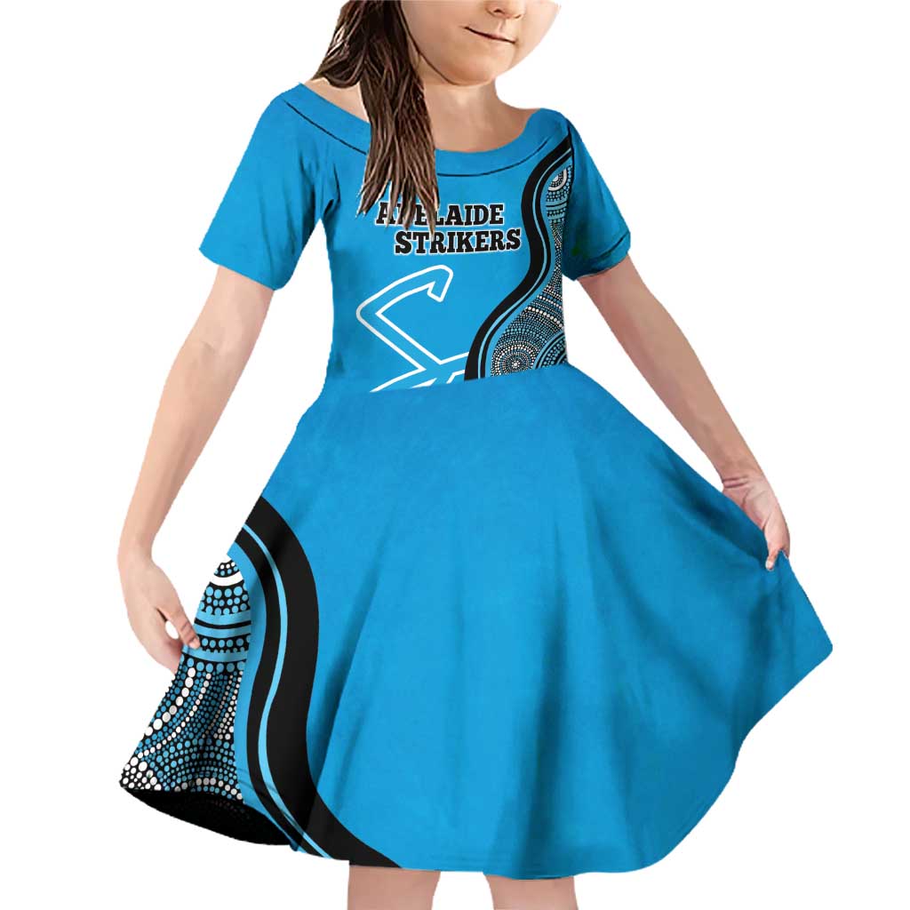 Custom Adelaide Strikers Family Matching Off Shoulder Short Dress and Hawaiian Shirt Indigenous Art - Grunge Style