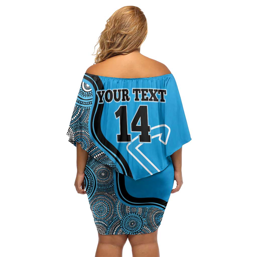 Custom Adelaide Strikers Family Matching Off Shoulder Short Dress and Hawaiian Shirt Indigenous Art - Grunge Style