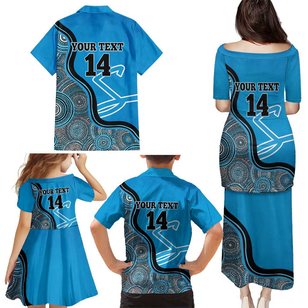 Custom Adelaide Strikers Family Matching Puletasi and Hawaiian Shirt Indigenous Art - Grunge Style