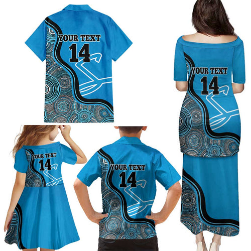 Custom Adelaide Strikers Family Matching Puletasi and Hawaiian Shirt Indigenous Art - Grunge Style