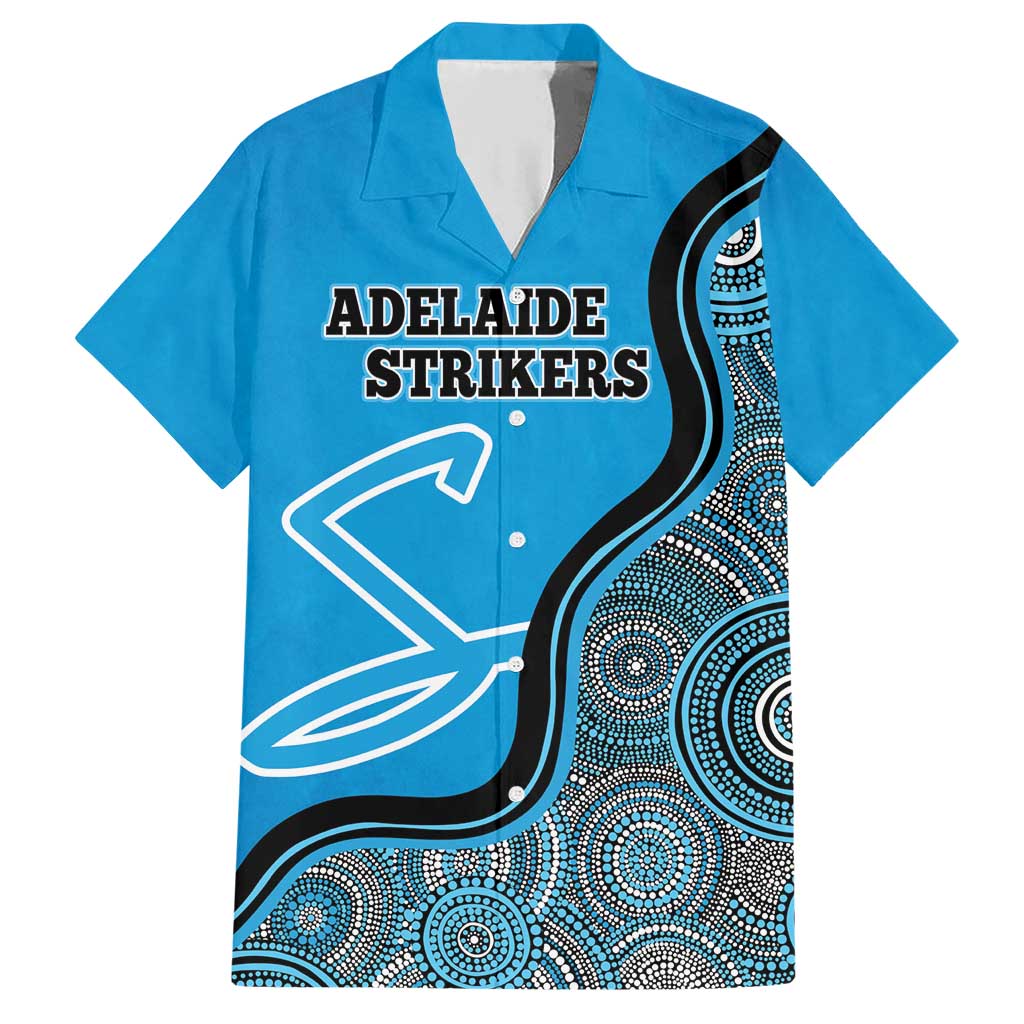Custom Adelaide Strikers Family Matching Short Sleeve Bodycon Dress and Hawaiian Shirt Indigenous Art - Grunge Style