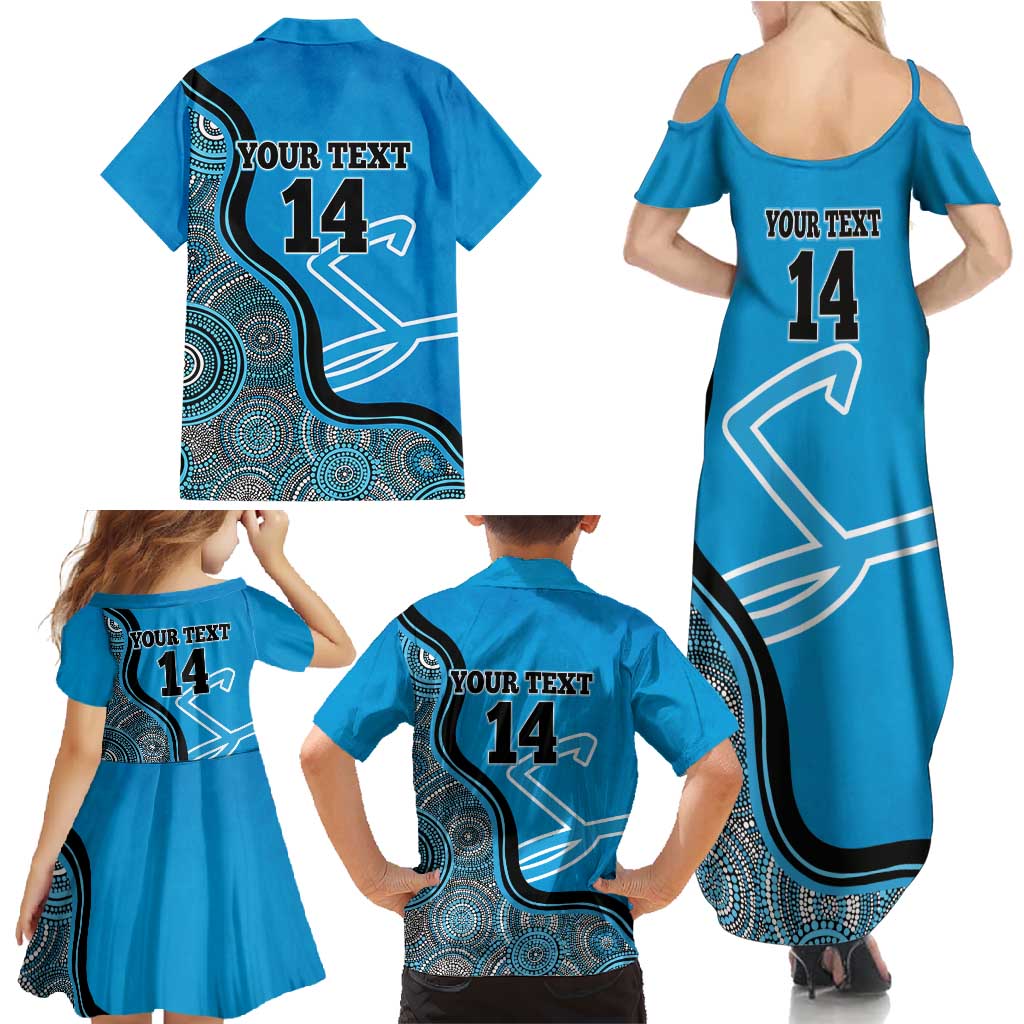 Custom Adelaide Strikers Family Matching Summer Maxi Dress and Hawaiian Shirt Indigenous Art - Grunge Style