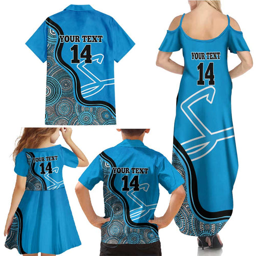 Custom Adelaide Strikers Family Matching Summer Maxi Dress and Hawaiian Shirt Indigenous Art - Grunge Style