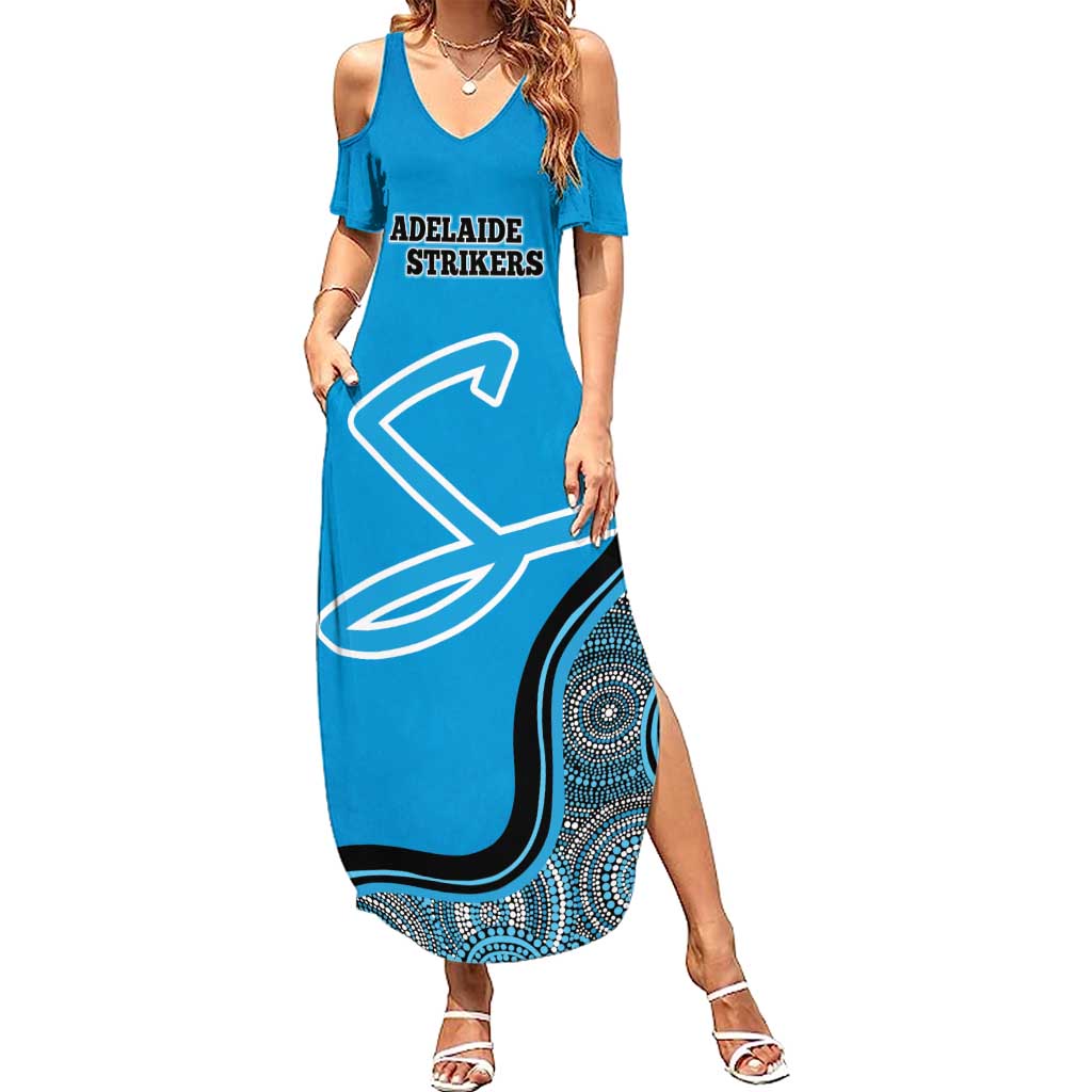 Custom Adelaide Strikers Family Matching Summer Maxi Dress and Hawaiian Shirt Indigenous Art - Grunge Style