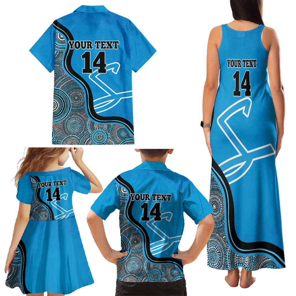 Custom Adelaide Strikers Family Matching Tank Maxi Dress and Hawaiian Shirt Indigenous Art - Grunge Style