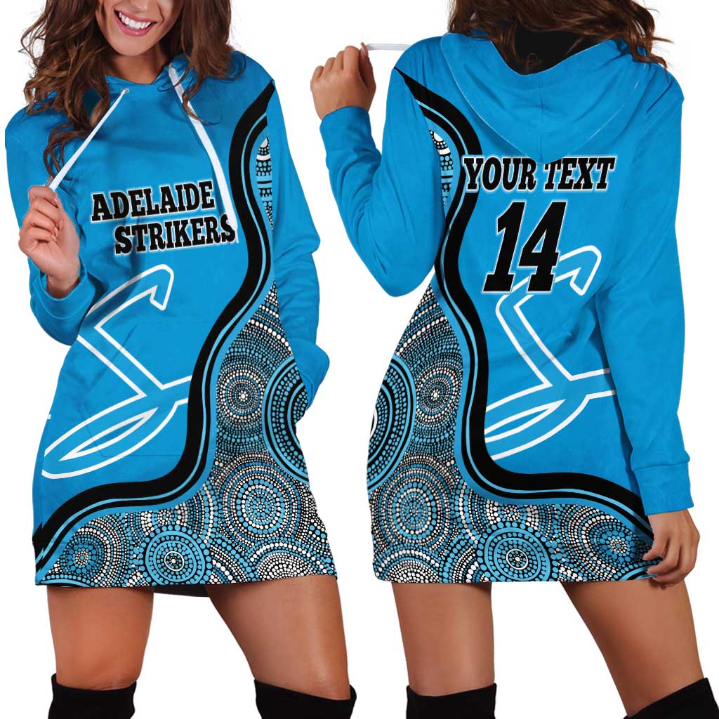 Custom Adelaide Strikers Hoodie Dress Indigenous Art - Grunge Style