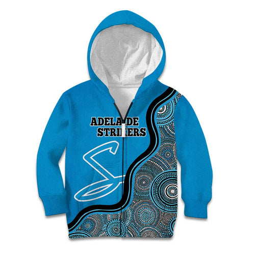 Custom Adelaide Strikers Kid Hoodie Indigenous Art - Grunge Style