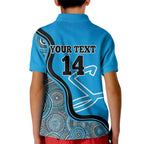 Custom Adelaide Strikers Kid Polo Shirt Indigenous Art - Grunge Style