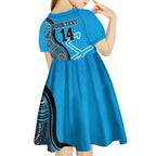 Custom Adelaide Strikers Kid Short Sleeve Dress Indigenous Art - Grunge Style