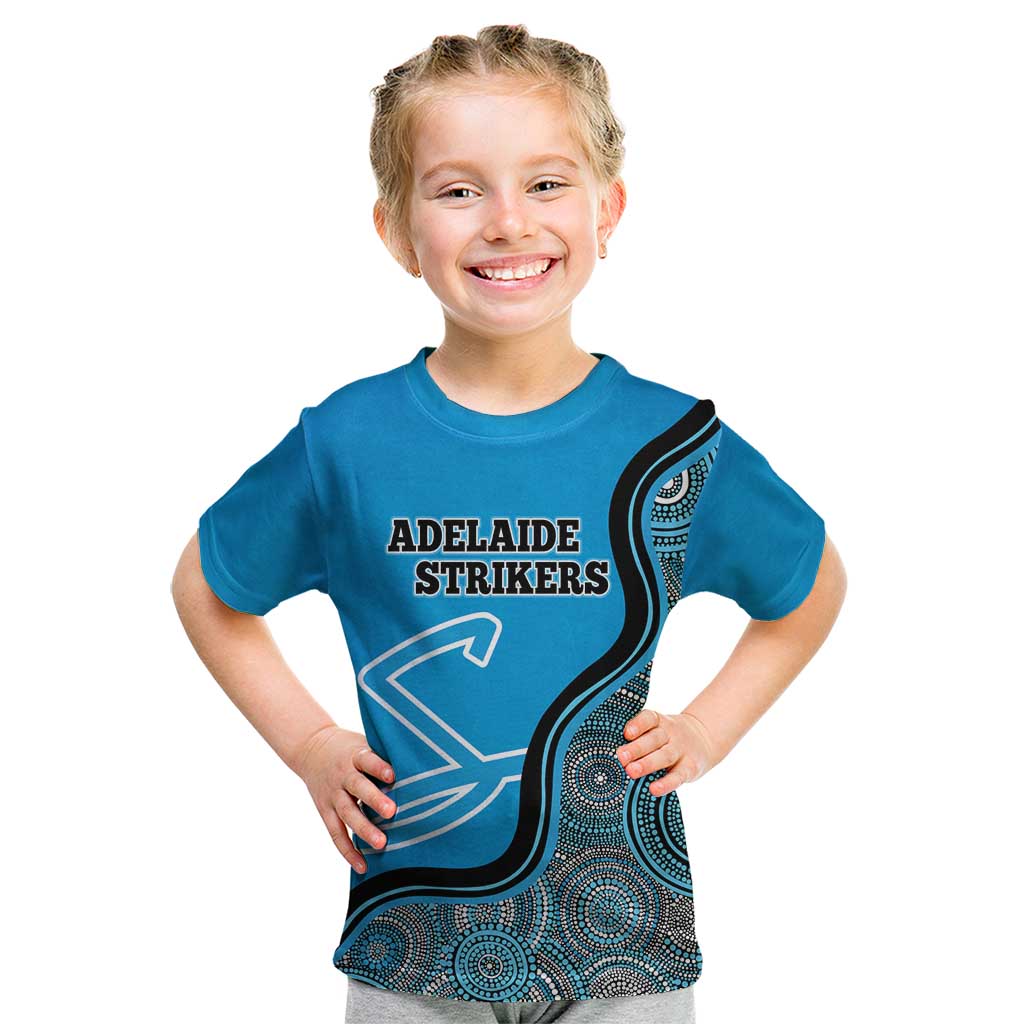 Custom Adelaide Strikers Kid T Shirt Indigenous Art - Grunge Style