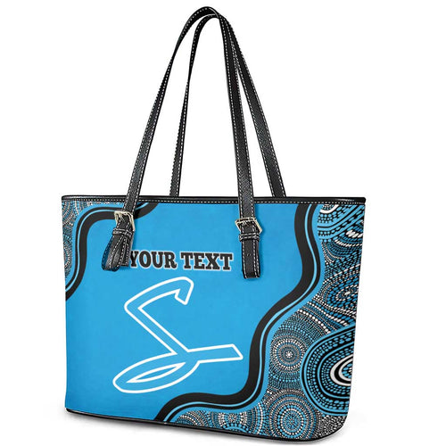 Custom Adelaide Strikers Leather Tote Bag Indigenous Art - Grunge Style
