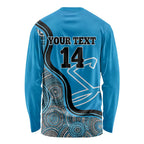 Custom Adelaide Strikers Long Sleeve Shirt Indigenous Art - Grunge Style