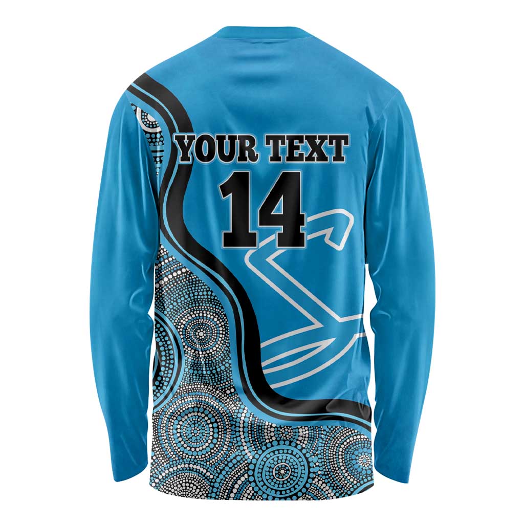 Custom Adelaide Strikers Long Sleeve Shirt Indigenous Art - Grunge Style