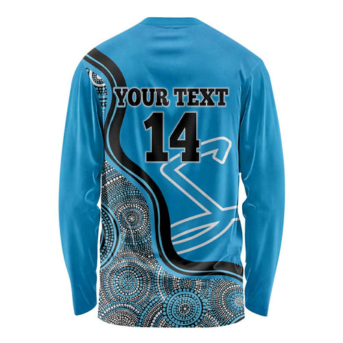 Custom Adelaide Strikers Long Sleeve Shirt Indigenous Art - Grunge Style