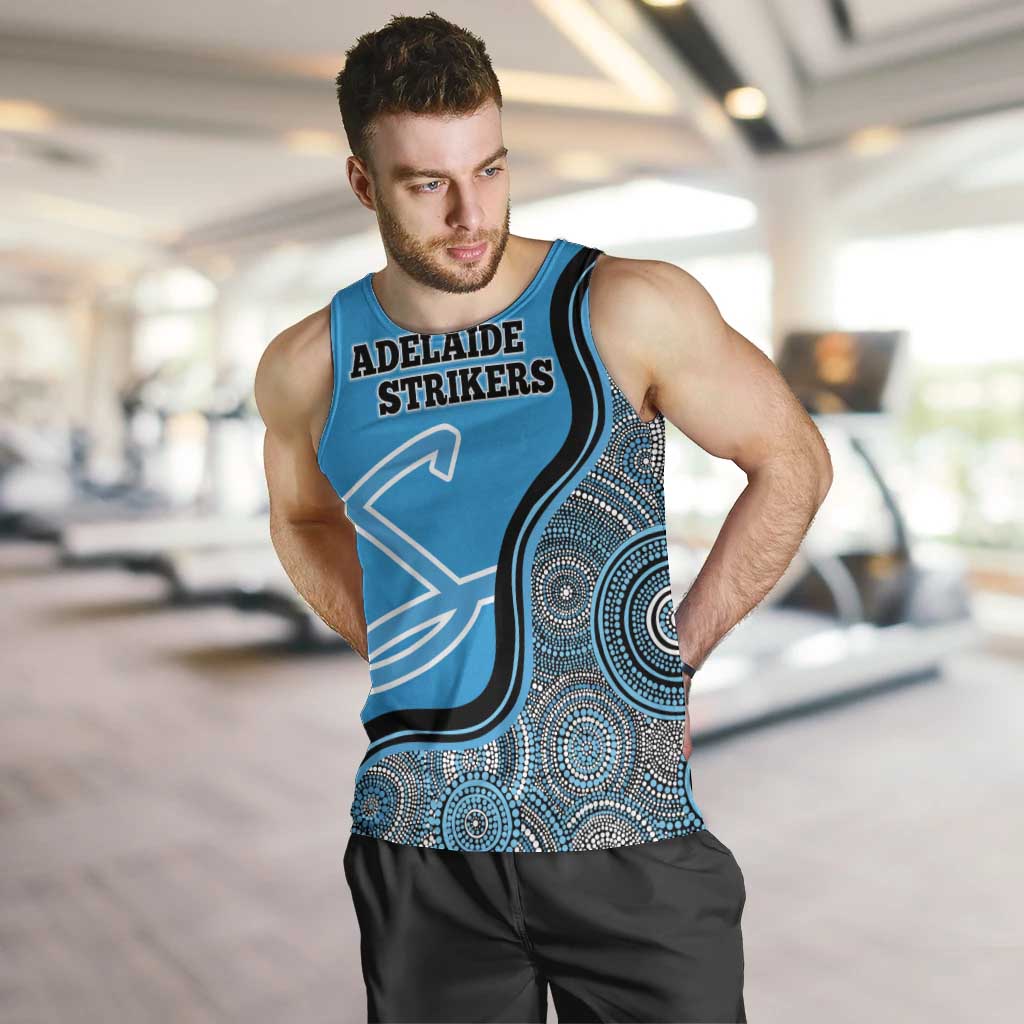 Custom Adelaide Strikers Men Tank Top Indigenous Art - Grunge Style