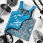 Custom Adelaide Strikers Men Tank Top Indigenous Art - Grunge Style