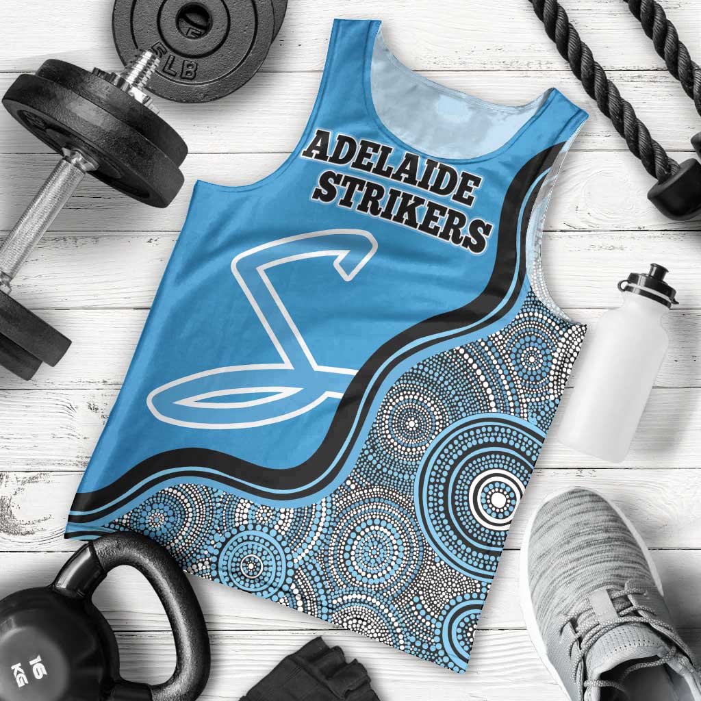 Custom Adelaide Strikers Men Tank Top Indigenous Art - Grunge Style
