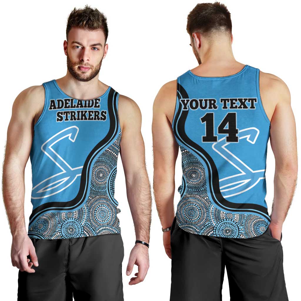 Custom Adelaide Strikers Men Tank Top Indigenous Art - Grunge Style