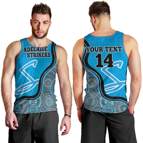 Custom Adelaide Strikers Men Tank Top Indigenous Art - Grunge Style