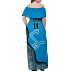 Custom Adelaide Strikers Off Shoulder Maxi Dress Indigenous Art - Grunge Style