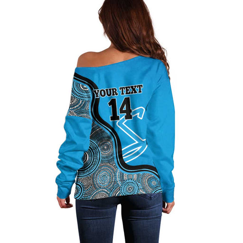 Custom Adelaide Strikers Off Shoulder Sweater Indigenous Art - Grunge Style