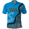 Custom Adelaide Strikers Polo Shirt Indigenous Art - Grunge Style