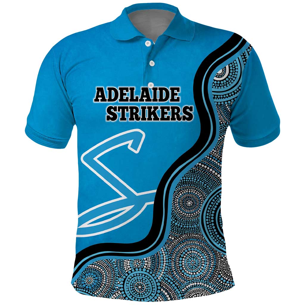 Custom Adelaide Strikers Polo Shirt Indigenous Art - Grunge Style