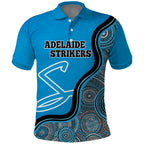 Custom Adelaide Strikers Polo Shirt Indigenous Art - Grunge Style