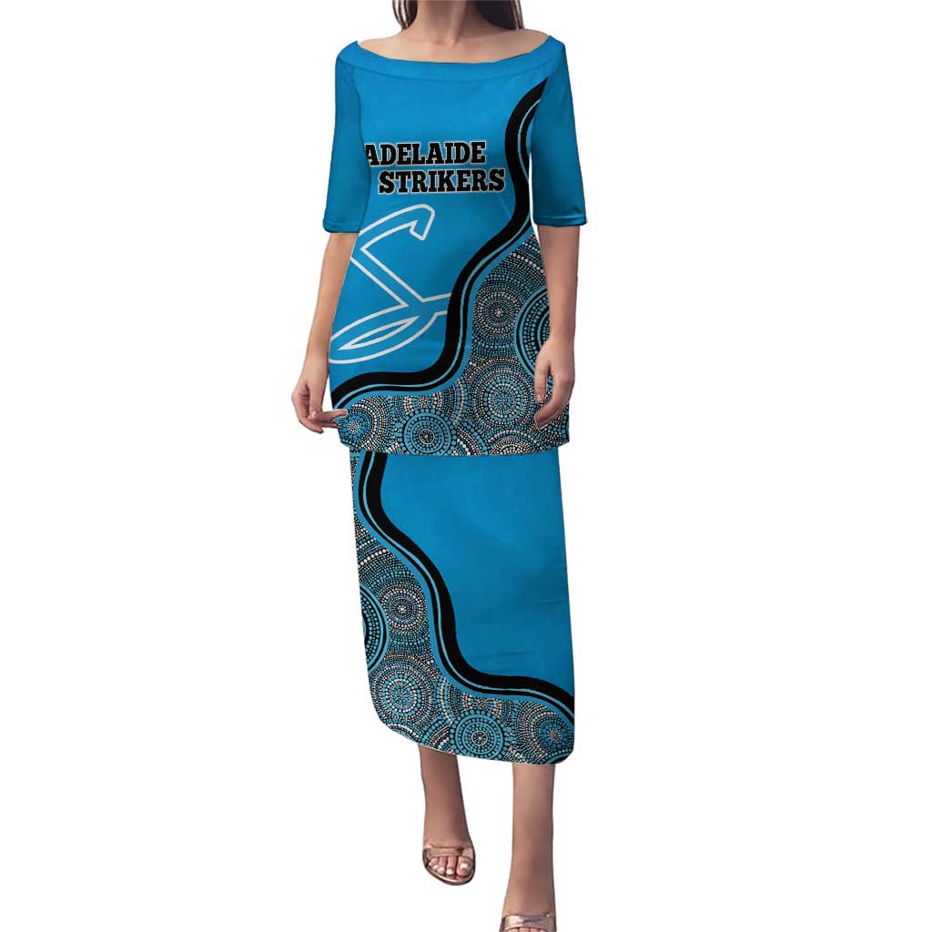 Custom Adelaide Strikers Puletasi Indigenous Art - Grunge Style
